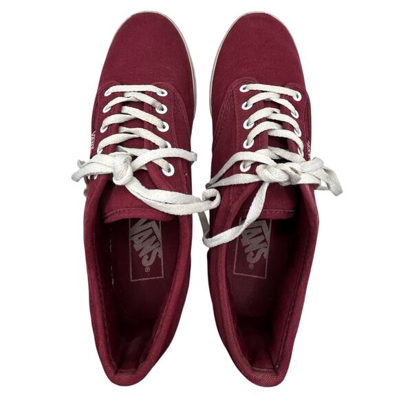 VANS Atwood Low Sneaker Women's Size 7 Burgundy/White - Picture 1 of 6